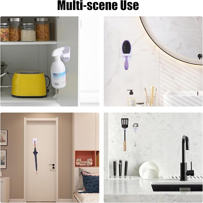 8 Pcs Wall Mount Spray Bottle Holder,Strong Adhesive Spray Bottle Hooks Holder,Spray Bottle Organizer Rack for Cabinet,Under Sink,Kitchen,Bathroom,Laundry Room