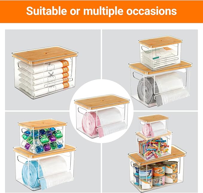 Cat Litter Box Liner Dispenser and Cat/Dog Treats Organizer | 2 in 1 Cat Litter Box Liner and Trash Bags Dispenser & Cat/Dog Treats Storage Box
