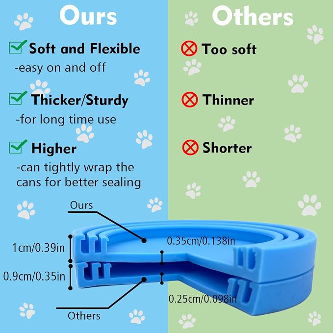 Comtim Pet Can Covers/6 Pack Silicone Dog Cat Food Can Lids/Universal Size Fit Most Standard Size Cans