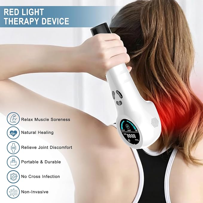 Handheld Red Light Therapy Device for Dogs Cats Horses, Pet Red Light Therapy 650nm Red 808nm Near Infrared LLLT Light Therapy Device, Humans Joint Pain Arthritis Relief Muscle Portable Home