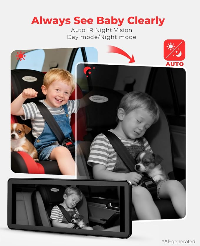 LUCKVIEW BM5PRO Dual Baby Car Camera, Blue 7.2" 1080P Monitor