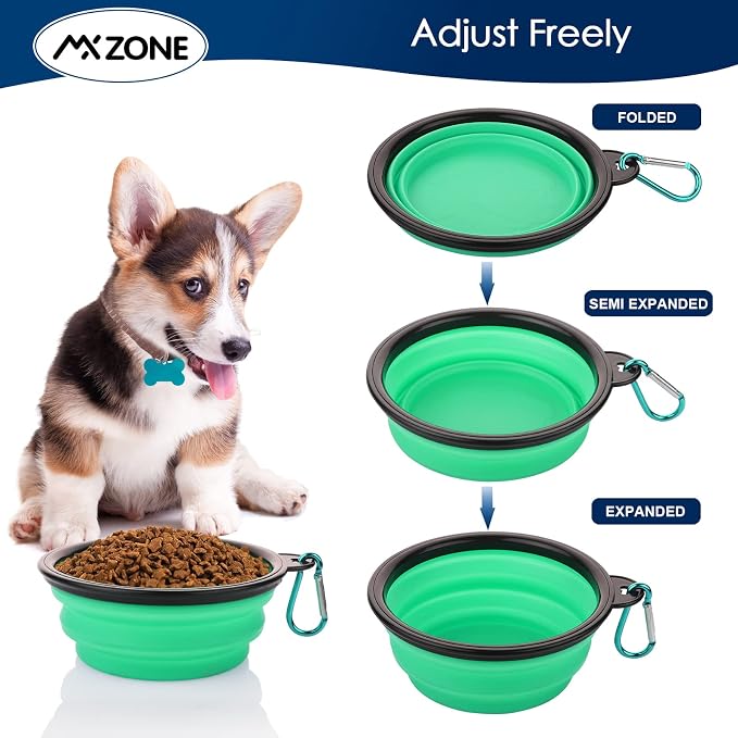Collapsible Silicone Dog Bowls, 3-Pack Travel Pet Water Portable Bowls