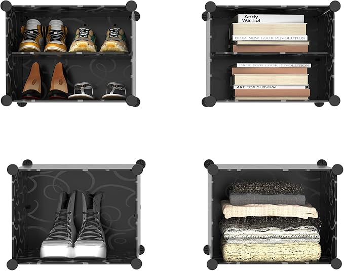 AWTATOS 6 Tier Shoe Rack Organizer, Shoe Storage Cabinet with Door, Black | 24 Pair Capacity Shoe Storage Shelves for Closet Hallway Bedroom Entryway