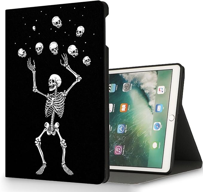 for Microsoft Surface Pro X/Pro X Plus-13 2019/2020/2021/2024 Tablet Case,Auto Wake/Sleep,Adjustable Stand Protective Cover - Skeleton Skull
