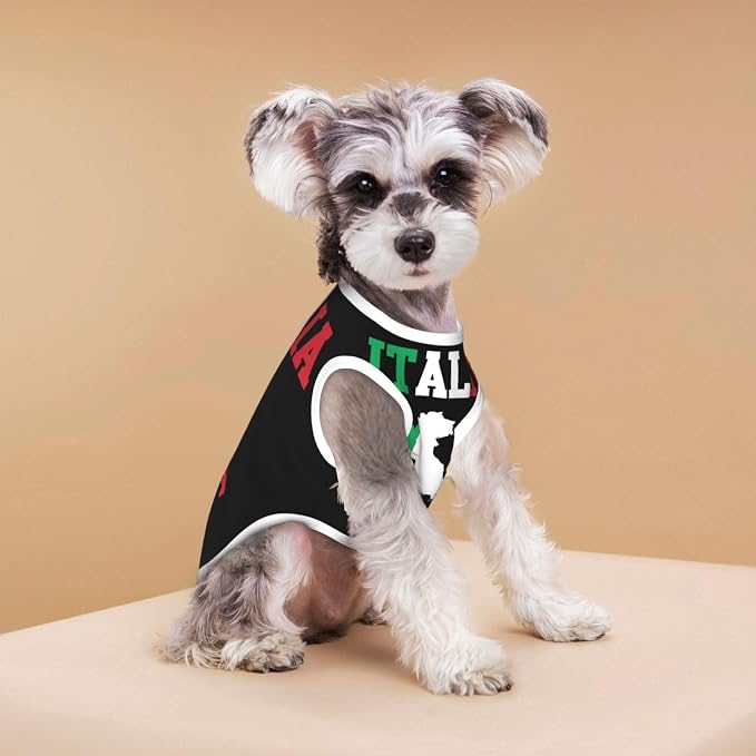 Italia Flag Italy Map Dog Shirts Sleeveless Puppy Cotton T-Shirts