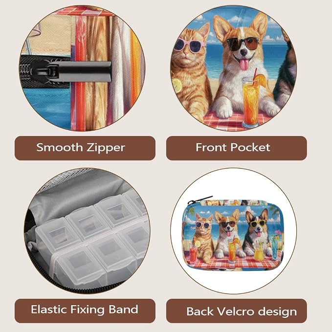 Travel Pill Organizer Beach Pet Vacation Small Pill Case