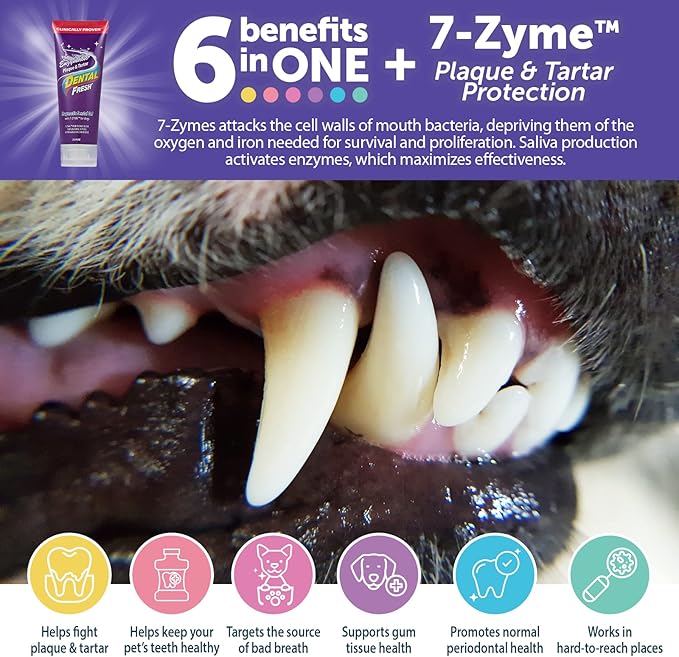 Dental Fresh Enzymatic Gel Finger Toothbrush Kit for Dogs, Includes Finger brush and Toothbrush – Teeth Cleaning