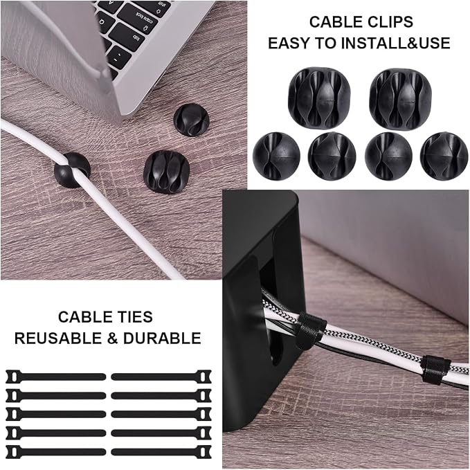 Tuwechen Cable Management Box, 2 Pack Cable Organizer for Surge Protector