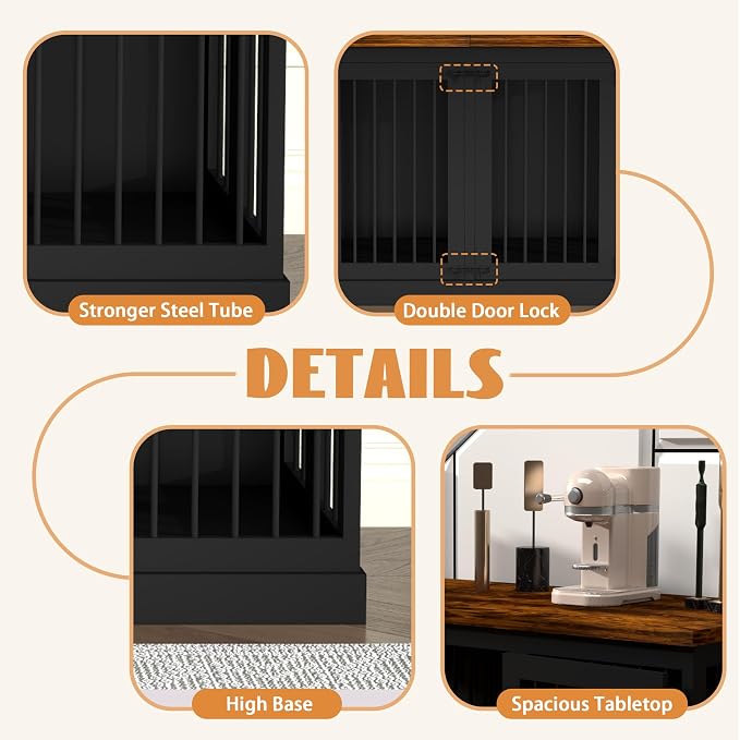 71 inch Extra Large Dog Crate Furniture Indoor Wooden Dog Kennel Furniture