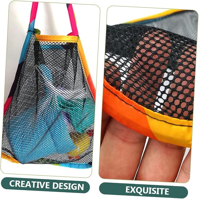 LIOOBO 3sets 6pcs Stroller Organizer Bag Hanging Storage for Diapers Capacity Mesh Design for Efficient Organization Compatible with Strollers Rainbow Trim 6pcs*3