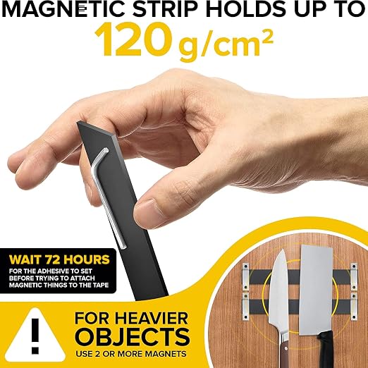 X-bet MAGNET Super Sticky Adhesive Magnetic Strips, 12x1.5 (30x3.8cm), 1 pc | Flexible Magnet Strips, Adhesive Backing, Easy to Cut & Mount, For Crafts, Labels & Light Organization