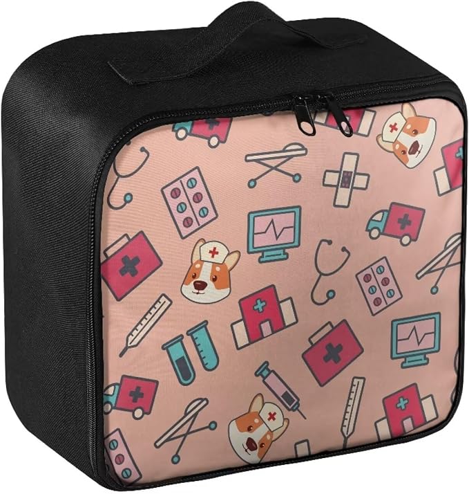 First Aid Bag Empty Pet Corgi Nurse Medical Bag Empty Medium Travel Medical Supplies Organizer Bag Portable Kit for Traveling Car Home School Kids Student College Dorm