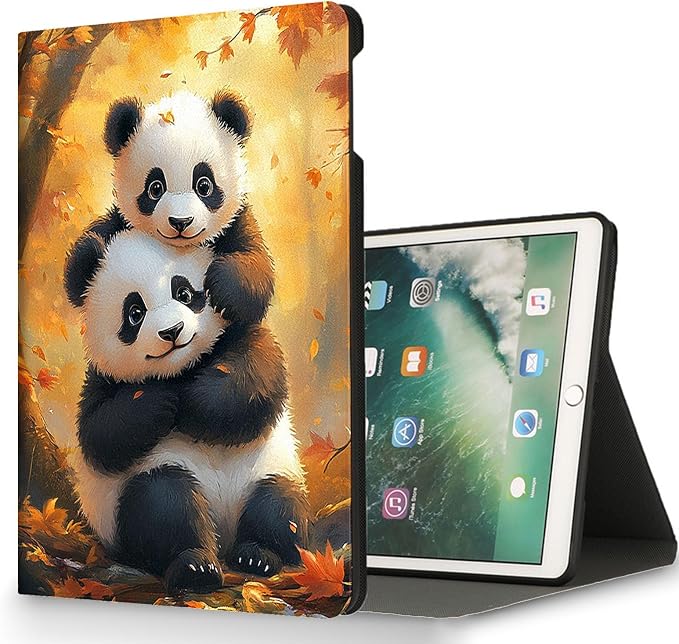 for Microsoft Surface Pro 7 Plus,Surface Pro 7/6/5/4 12.3" Tablet Case,Auto Wake/Sleep,Adjustable Stand Protective Cover - Cute Panda