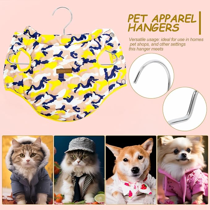 Beaupretty 10pcs Silver Steel Pet Hangers for Pet Clothes and Apparel Universal Fit with Sleek Finish Sturdy Dog and Cat Clothing Organizer for Homes