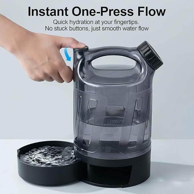 Portable Dog Travel Water Bottle 84 oz, Large Dog Water Bottle Bowl Dispenser, Leak Proof Pet Water Bottle for Dogs, Camping Hiking Walking Beach Car Outdoor Essentials