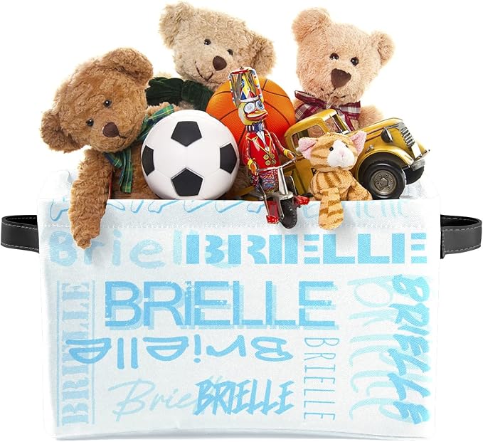 Personalized Storage Bins with Name Custom Kids Storage Basket Cubes Organizer with Handles for Organizing Boys and Girls Toys Shelf Closet Nursery Baskets Boxes, 1 Pack