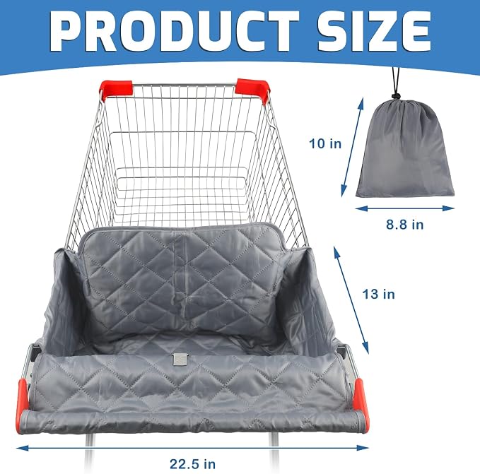 Portable Shopping Cart Cover for Dogs with Carry Bag | Pet Grocery Cart Seat Cover, Comfortable and Easy to Clean for Everyday Use
