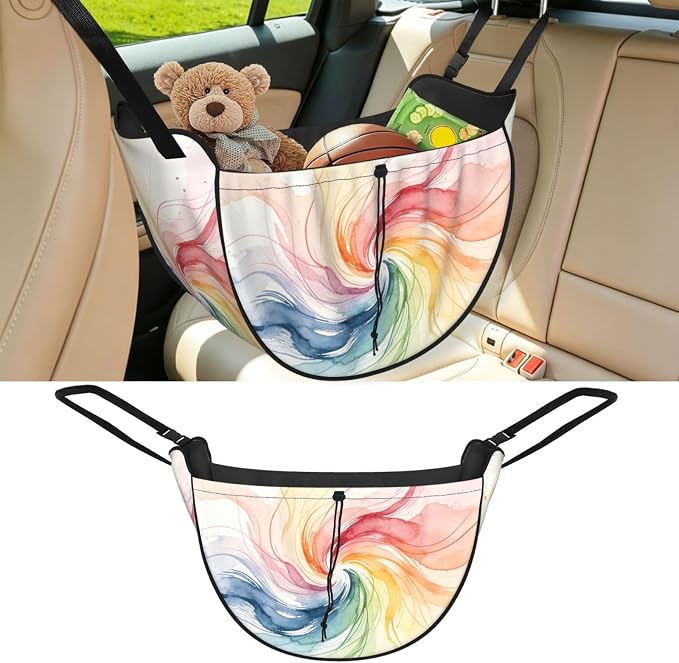 Color Lines Flow Car Seat Organizer-Backseat Storage Bag for Travel | Waterproof Durable. Holds Snacks Gear Essentials. Fits Most Cars.