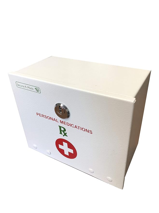 Secure-A-Meds Steel Locking Safe, keeping your Medications, C B D products private & secure. USA Patent Pending By Dr. Organizer