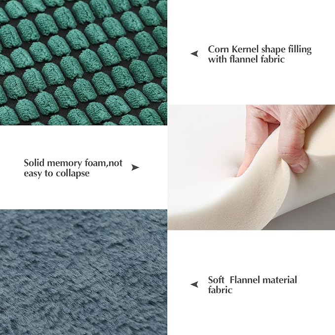 BVAGSS Reversible Dog Crate Pad, Memory Foam Pet Bed Mat, Soft Warm Machine Washable Sleeping Kennel Mattress for Small Medium Dogs XH079 (30''x20''x1.6'',Green)