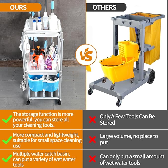 A Nice Little Cleaning Cart - Rolling Cleaning Cart for Efficient Organization of Cleaning Supplies