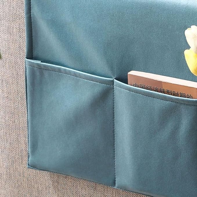 Tech Fabric Arm Rest Covers for Sofa, Anti-Cat Scratching Couch Arm Covers with Side Pocket Anti-Slip Furniture Protector Arm Chair Covers Waterproof Armrest Organizer(Blue)