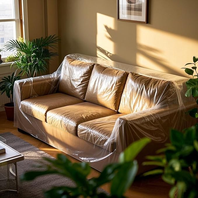 TopSoon Plastic Sofa Bag Clear Couch Cover,Moving & Storage Sofa Bag, Dust-Proof Waterproof Plastic Furniture Cover,134-Inch Long by 46-Inch Wide