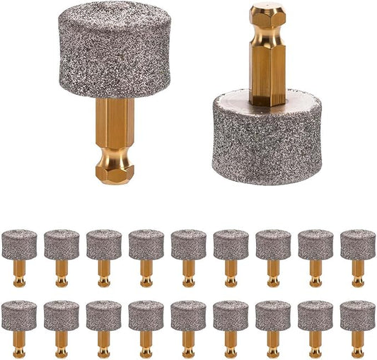20-Pack Dog Nail Grinder Heads: Diamond Tip Replacement Compatible with Electric Pet Trimmer, Low Noise Claw Smoothing Bits, Long-Lasting Grinding Wheels
