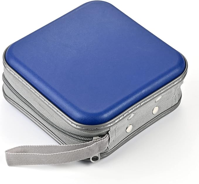 UENTIP CD Case for Car,48 Capacity DVD storage Organizer For Home Travel | CD Holder DVD Case, Smooth Double Zipper, Hard Plastic Shell, Scratch-Resistant, Slip-Resistant Tab, Blu-ray/CD/DVD Storage