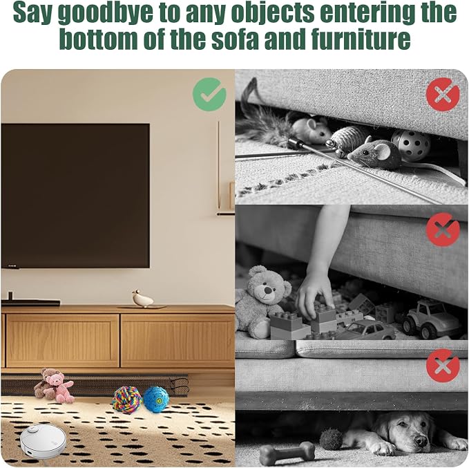 Under Couch Blocker for Pets, 33FT Under Sofa & Bed Blocker Barrier with Cable Ties and Fasteners, Furniture Gap Guard to Stop Toys, Dogs & Cats Going Under Couch Bed