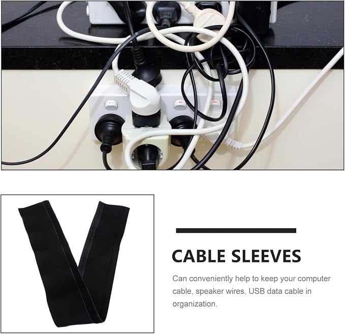 SEWACC Flexible Cable Management Sleeve Cord Organizer for Computer and Tv Wires Portable Cable Protector Wrap for Home Office Desk Pet-Resistant Cord Hider for Neat Wire Storage