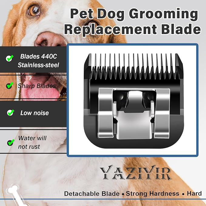 6 Packs Detachable Dog Grooming Steel Blades,Compatible with Andis,Oster A5,Wahl KM-10 Series,Cutting Length 1/100" to 1/2"(10+40+7FC+5FC+4FC+3-3/4FC-black)