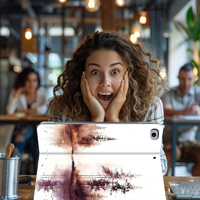 for Microsoft Surface Go 4/3/2/1-10.5" 2021 Tablet Case,Auto Wake/Sleep,Adjustable Stand Protective Cover - Watercolor Forest