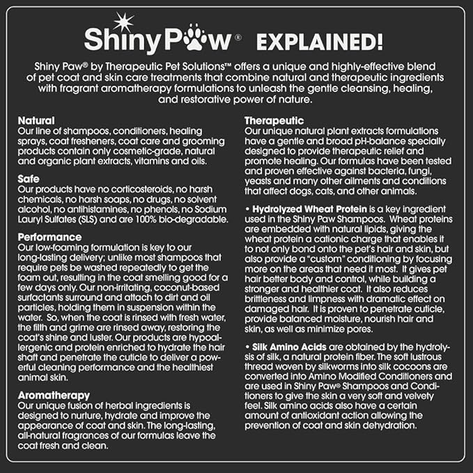 Shiny Paw Natural Deep Cleaning Organic Dog Shampoo 16 oz | Dog Itching Skin Relief with Evergreen, Aloe & Rosemary | Natural Dog Shampoo for Smelly Dogs