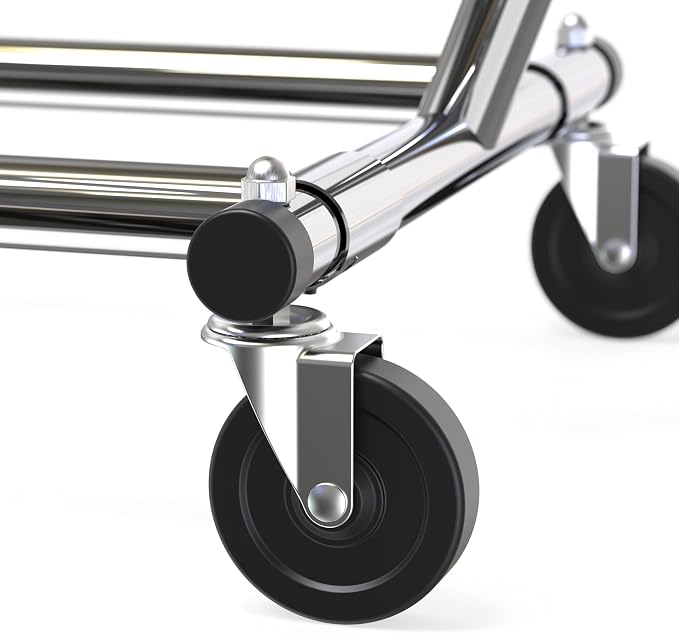 Simple Houseware Supreme Commercial Grade Clothing Garment Rack, Chrome | Holds Up to 250 lbs, Extendable Width from 50.25 to 75.25 Inches