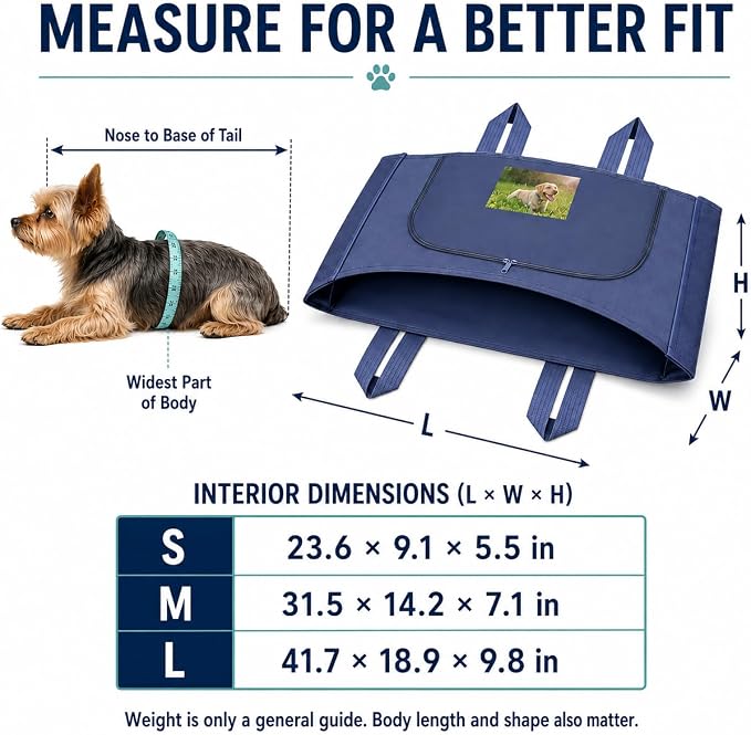 Pet Burial Bag for Dogs,Cats,Large Pets up to 80lb, Pet Casket Box(Blue, L) | Pet Caskets or Burial Boxes Alternative, Eco-Conscious Pet Body Bag with Handle & Custom Memorial Surface, Leakproof