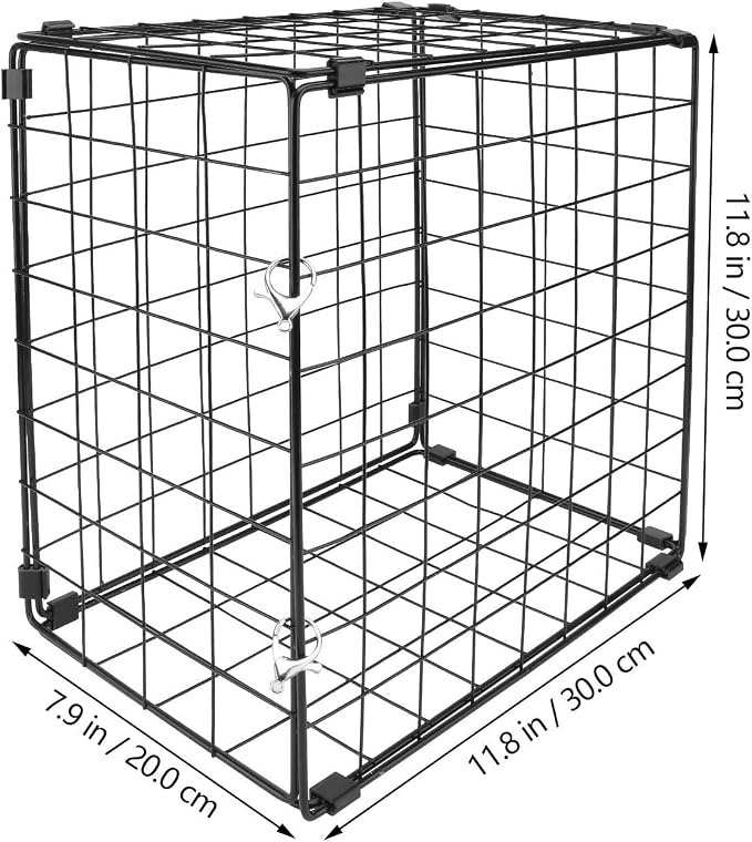 DOITOOL Foldable Iron Cat Cage for Pets Under 3kg with Rust-Proof Design, Portable Car and Domestic Environment Pet Cage for Cats, Lightweight and Sturdy