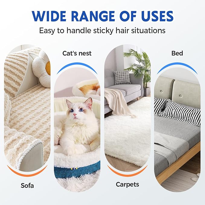 3 in 1 Pet Hair Removal Tool, Carpet Rake Brush for Pet Hair Removal, Cat Dog Hair Broom Lint Remover Scraper for Carpet Rugs Bed Couch Curtains (1 pcak)