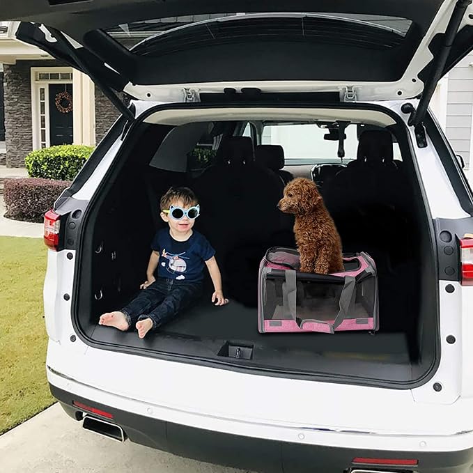 GAPZER Pet Carrier for Large and Medium Cat, Soft-Sided Pet Crate for Puppy | Dog Foldable Car Traveling Kennel Bag with Privacy Protection, Big Kitten Carrying Cage Ventilated Home Outdoor Vet Transport