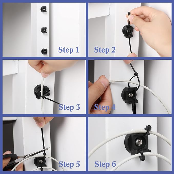 Yookeer 150 Pcs Magnetic Zip Tie Mount Cable Clips Black,22 Mm | Multipurpose Cable Clips Wire holder for Electrical Wiring, Magnet Base for Metal Surfaces, Without Drilling, Reusable