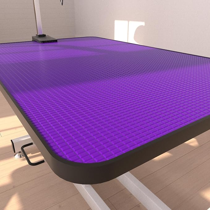 Hydraulic Dog Pet Grooming Table, 42 Inch Heavy Duty Professional Pet Grooming Station 21'' -36'' Height Adjustable for Small Medium Large Dog at Home with Clamps and Grooming Noose, Purple