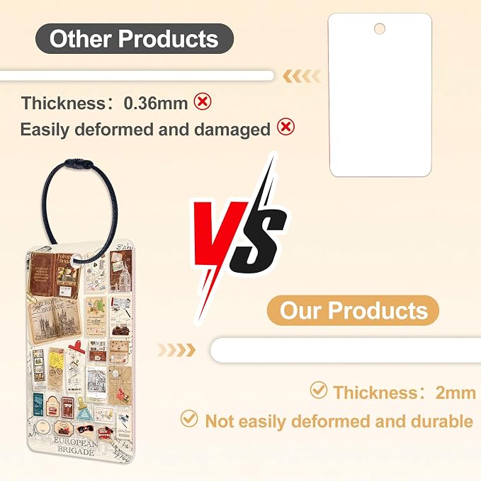 20pcs Upgrade Sublimation Luggage tag Blanks（2MM Thickened） | Sublimation Luggage tag Blanks,PET Luggage Tags,Blank ID Card HolderDouble Sides Sublimation Keychain Blanks（2MM Thickened）