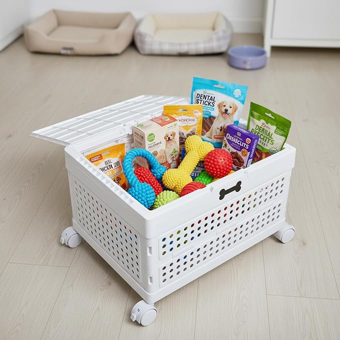 dog toy basket with Handle Pet home,outdoor multifunctional storage box,foldable storage with wheels,portable miscellaneous,storage basket