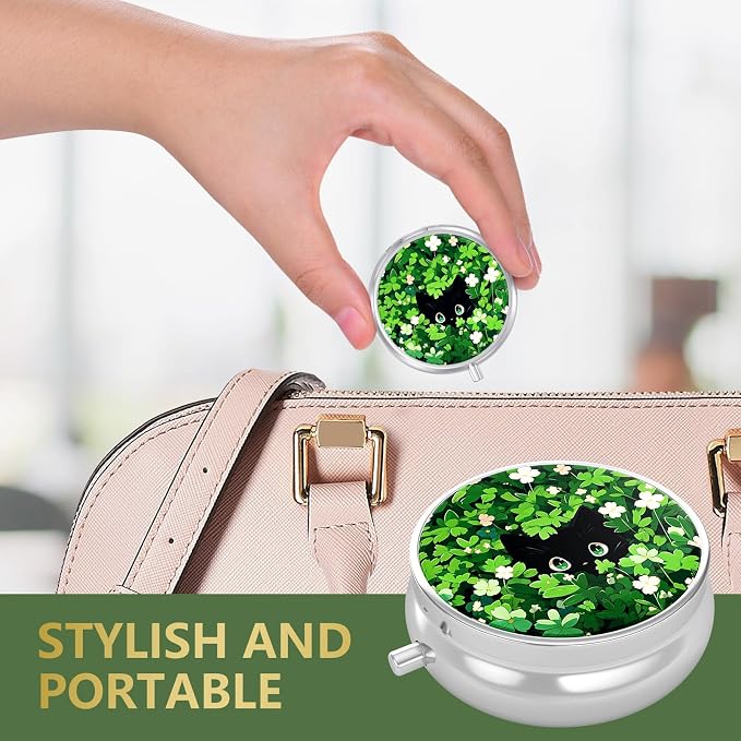 Pill Box, Small Pill Case for Purse & Pocket, Travel Medicine Organizer | Cute Travel Medicine Organizer, Portable Medicine Container Holder to Hold Vitamins, Medication, Fish Oil & Supplement