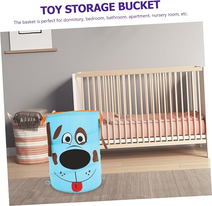 KOMBIUDA 1pc Sky- Storage Basket for Toys and Laundry Portable Pet Organizer Handles for Bedroom Nursery and Bathroom Use