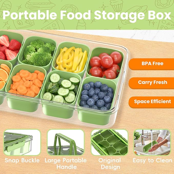 2 Pack Food Divided Storage Containers