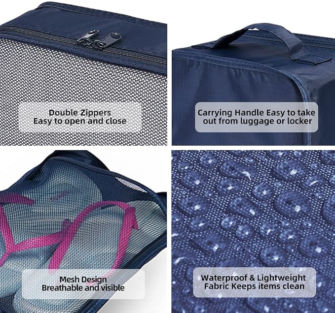 JJ POWER Travel Packing Cubes, Luggage Organizers with Shoe Bag