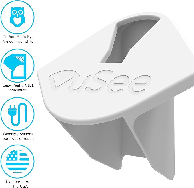 Anywhere Baby Monitor Wall Mount – No-Drill Adhesive Shelf for Cameras – Compatible with Most Baby Monitor Brands – White, 1 Pack