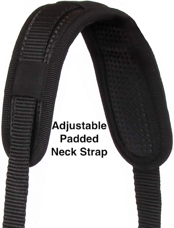 Majestic Ally Horse Feed Bag, Heavy Duty Nylon Mesh Grain Feed Bag, Adjustable Strap with Durable Snap and Elastic Straps, Comfort Neck Pad and Nose Pad- Large (Pony, Beige)