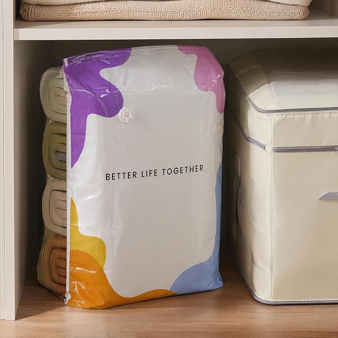 2PCS Vacuum Storage Bags No Pump Or Air Extractor Compression Bag Sealer Clothing Organizer Spaces Saver for Blanket Comforters Pillow Clothes (XL) (2PCS XL)